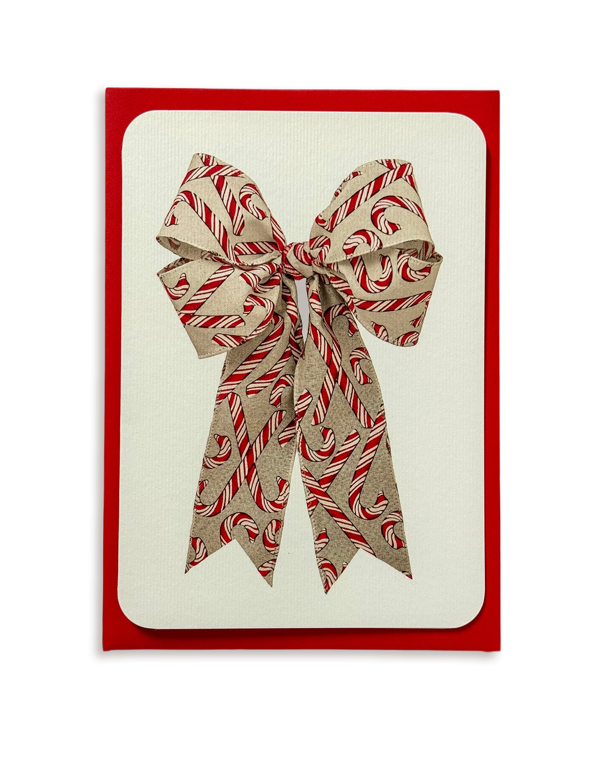 Candy Cane Bow Greeting Card