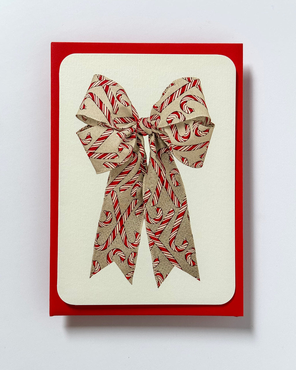 Candy Cane Bow Greeting Card