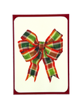 Red & Green Check Bow Greeting Card