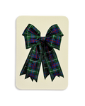 Blue & Green Tartan Bow Greeting Card
