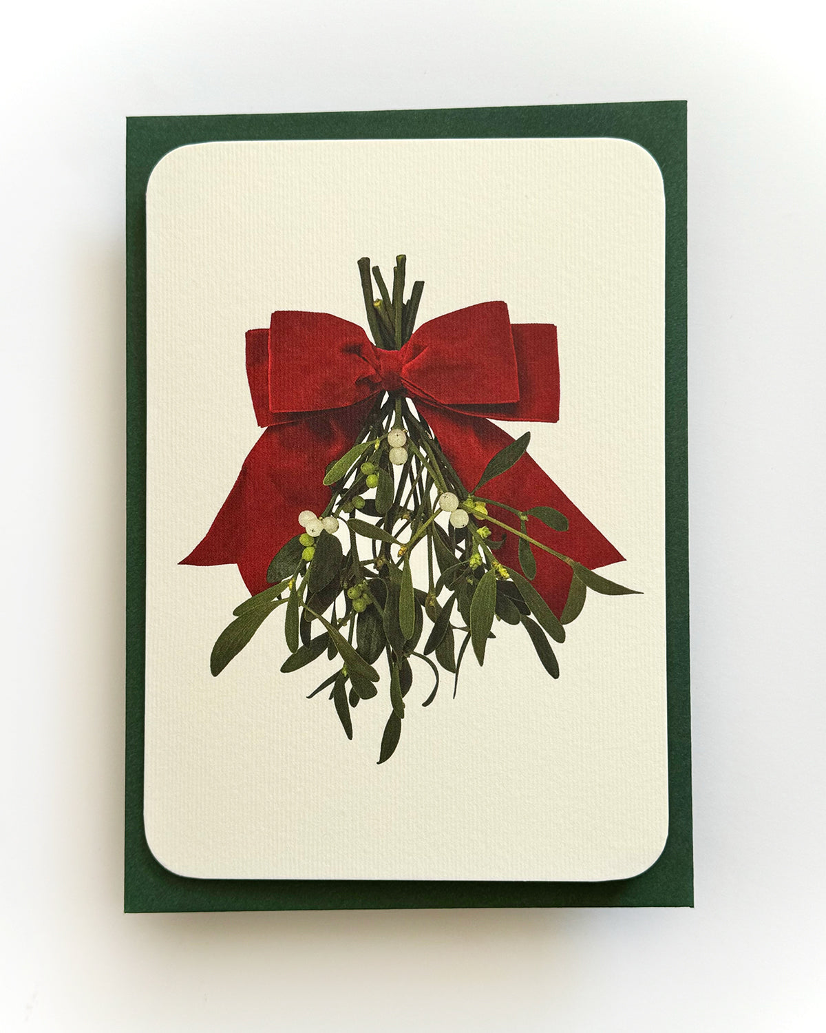 Mistletoe and Ribbon Greeting Card