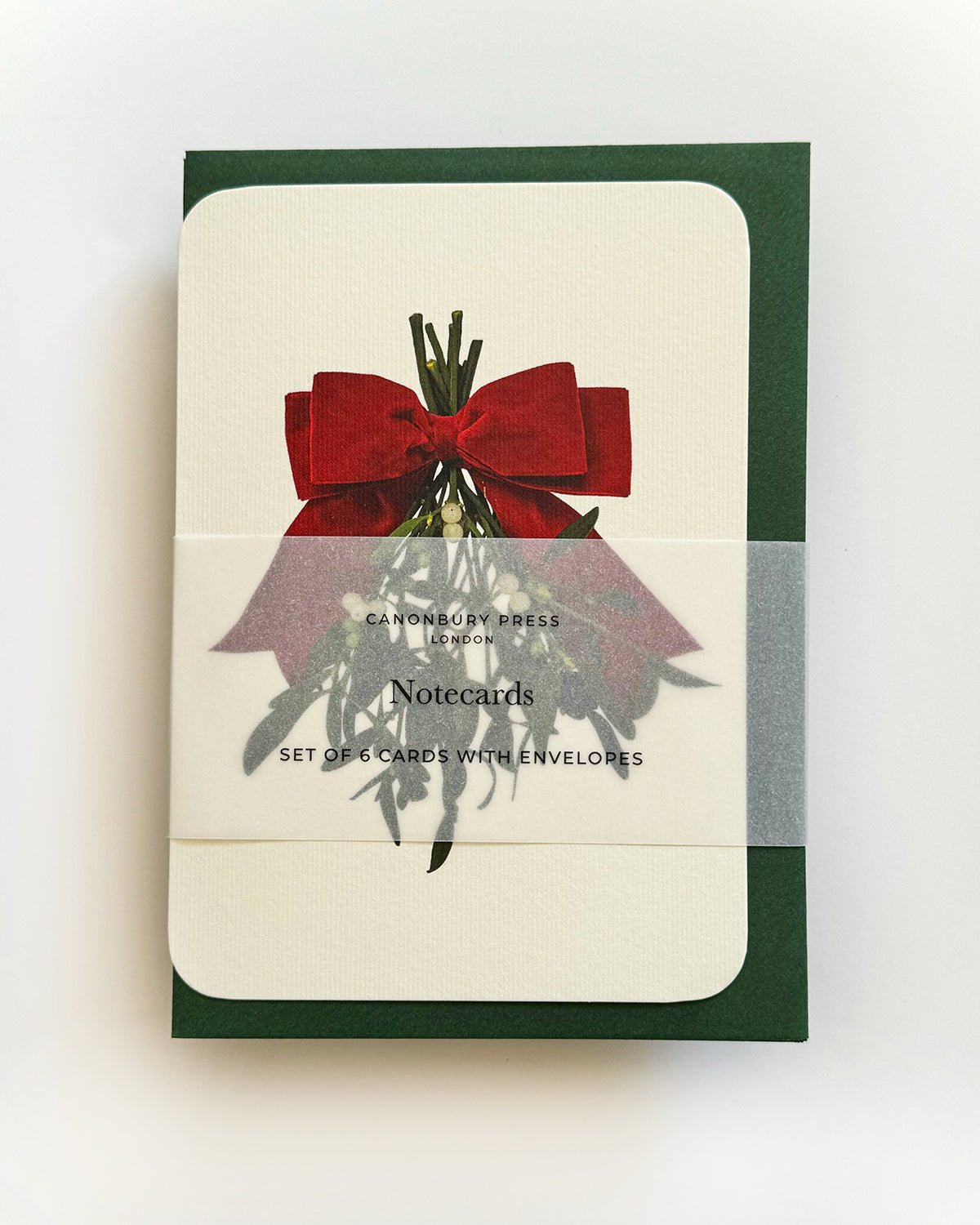 Mistletoe and Ribbon Greeting Card