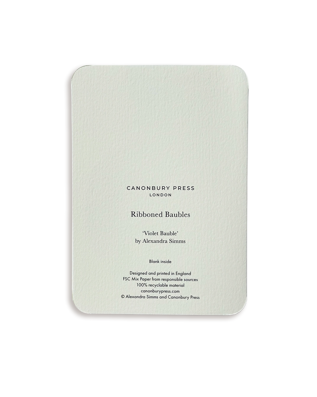 Christmas Baubles Greeting Card Violet