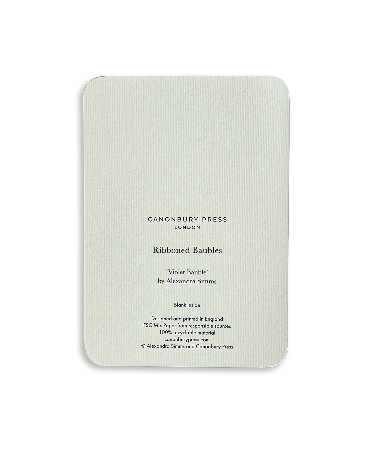 Christmas Baubles Greeting Card Violet