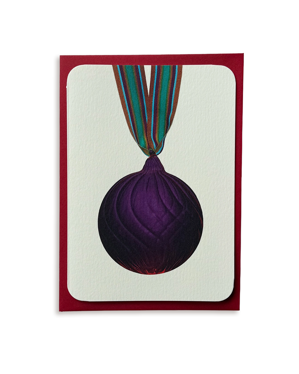 Christmas Baubles Greeting Card Violet