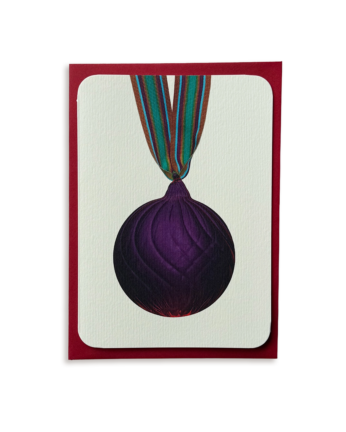 Christmas Baubles Greeting Card Violet