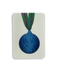Christmas Baubles Greeting Card Sky Blue