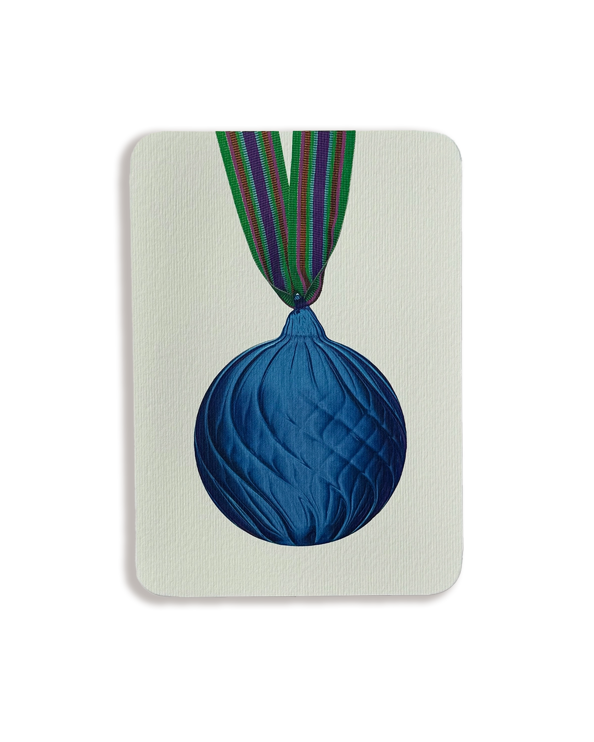 Christmas Baubles Greeting Card Sky Blue