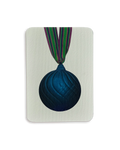 Christmas Baubles Greeting Card Marine Blue