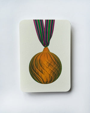 Christmas Baubles Greeting Card Golden