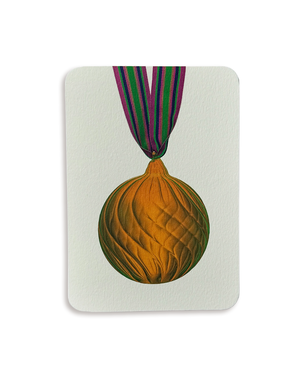 Christmas Baubles Greeting Card Golden