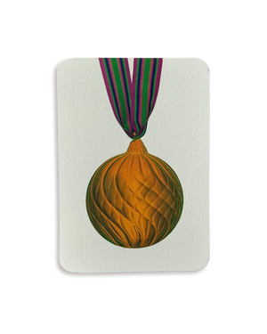 Christmas Baubles Greeting Card Golden