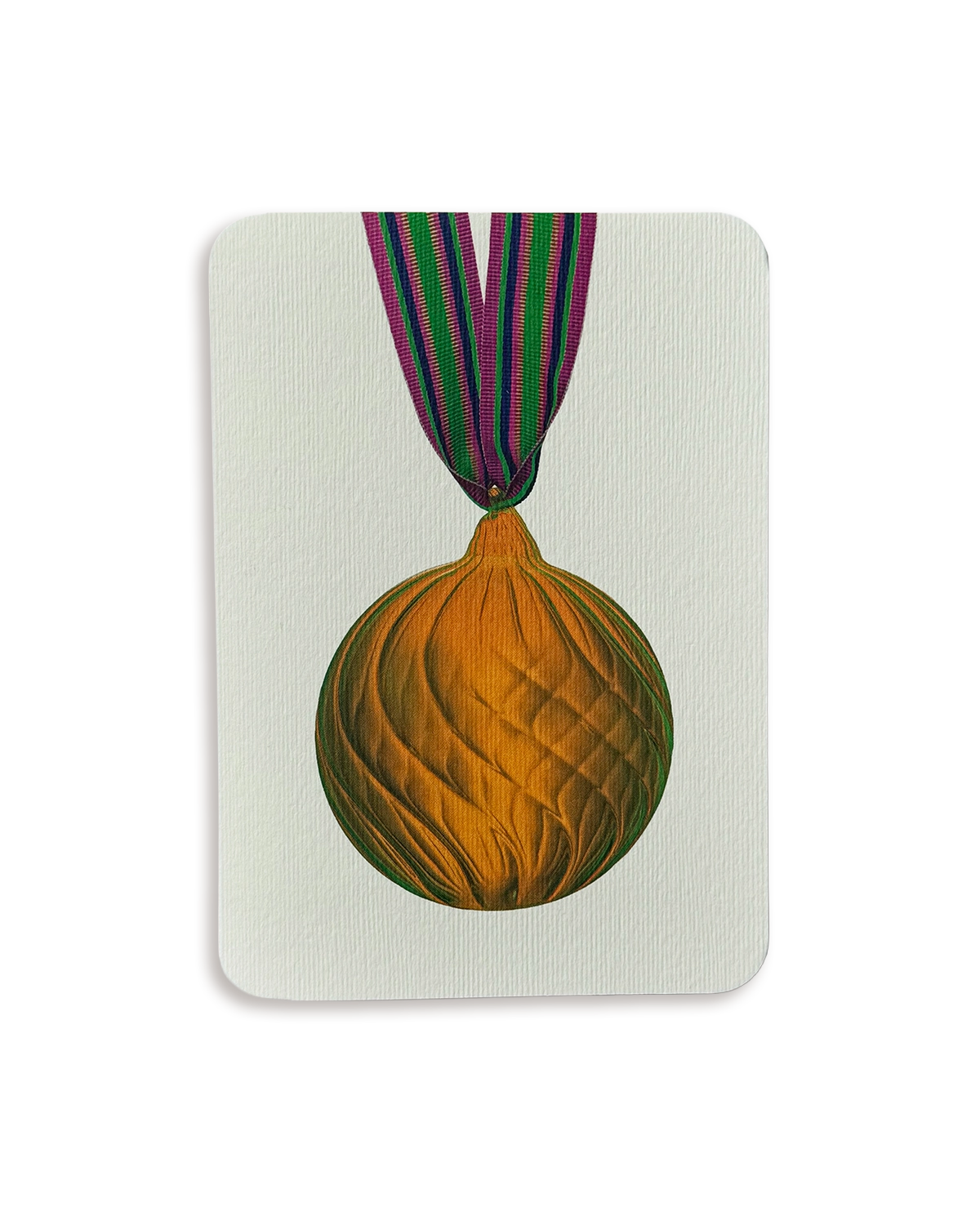 Christmas Baubles Greeting Card Golden