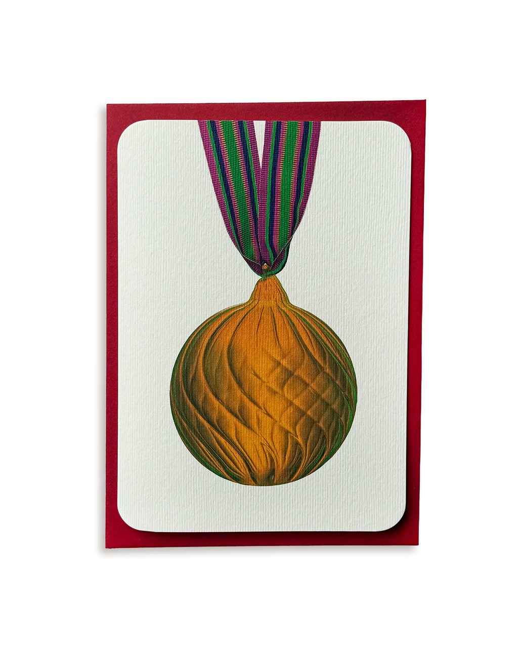 Christmas Baubles Greeting Card Golden