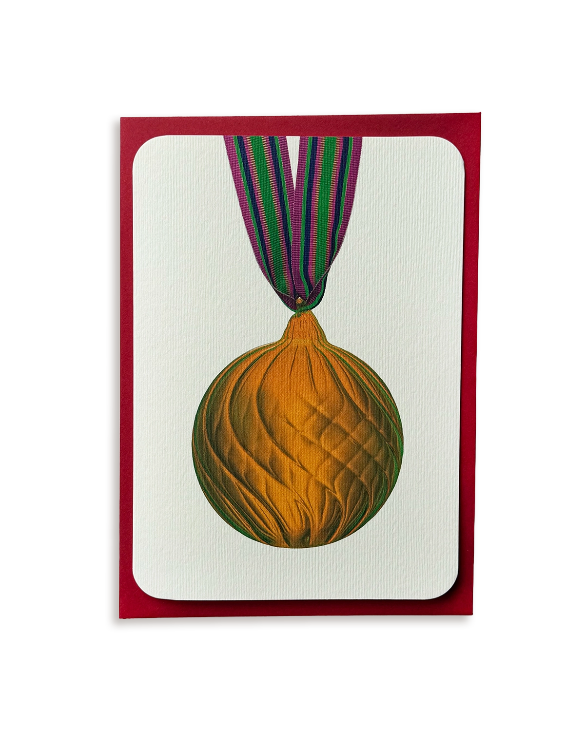 Christmas Baubles Greeting Card Golden