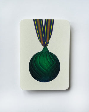 Christmas Baubles Greeting Card Pine Green