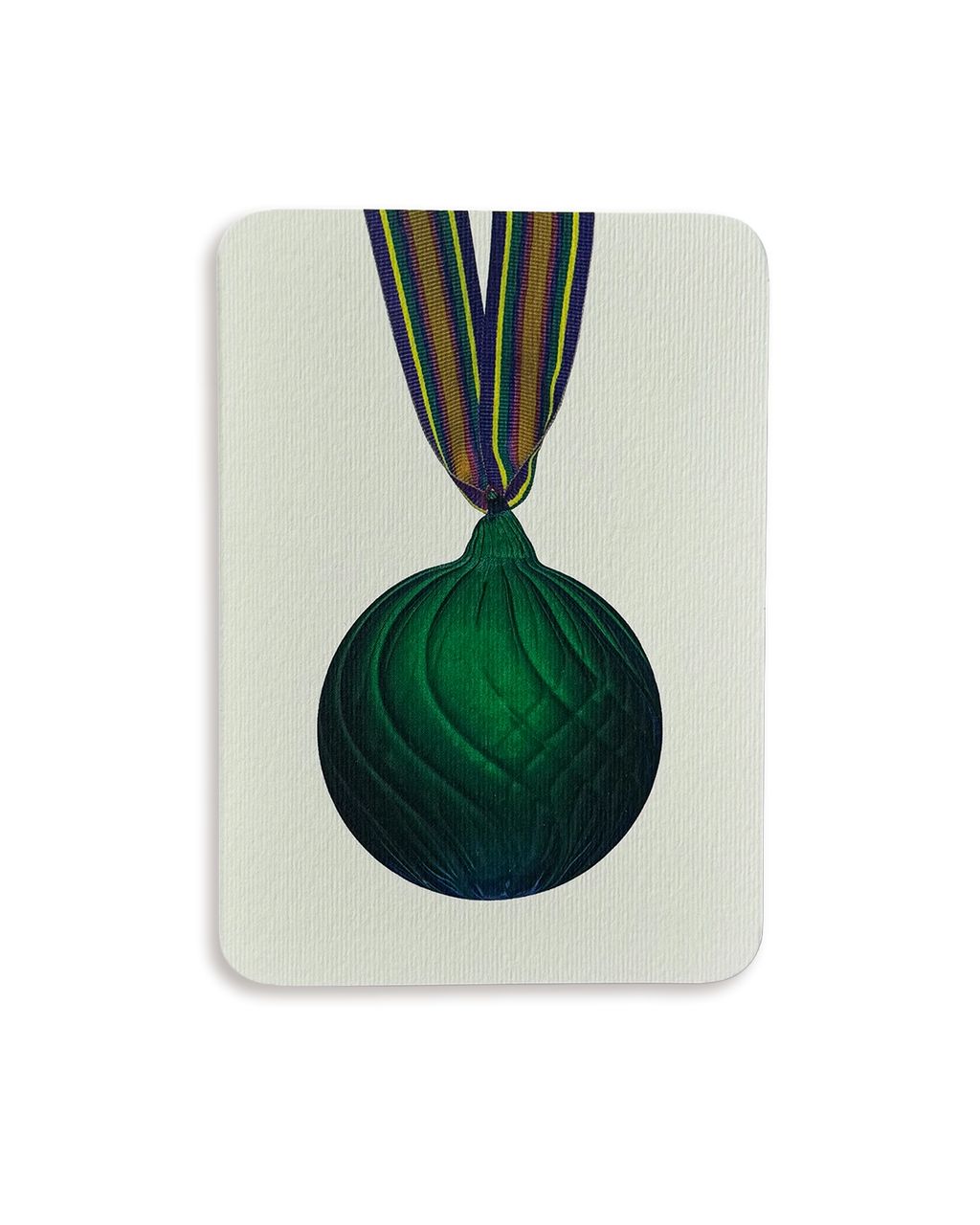 Christmas Baubles Greeting Card Pine Green