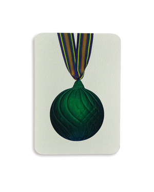 Christmas Baubles Greeting Card Pine Green