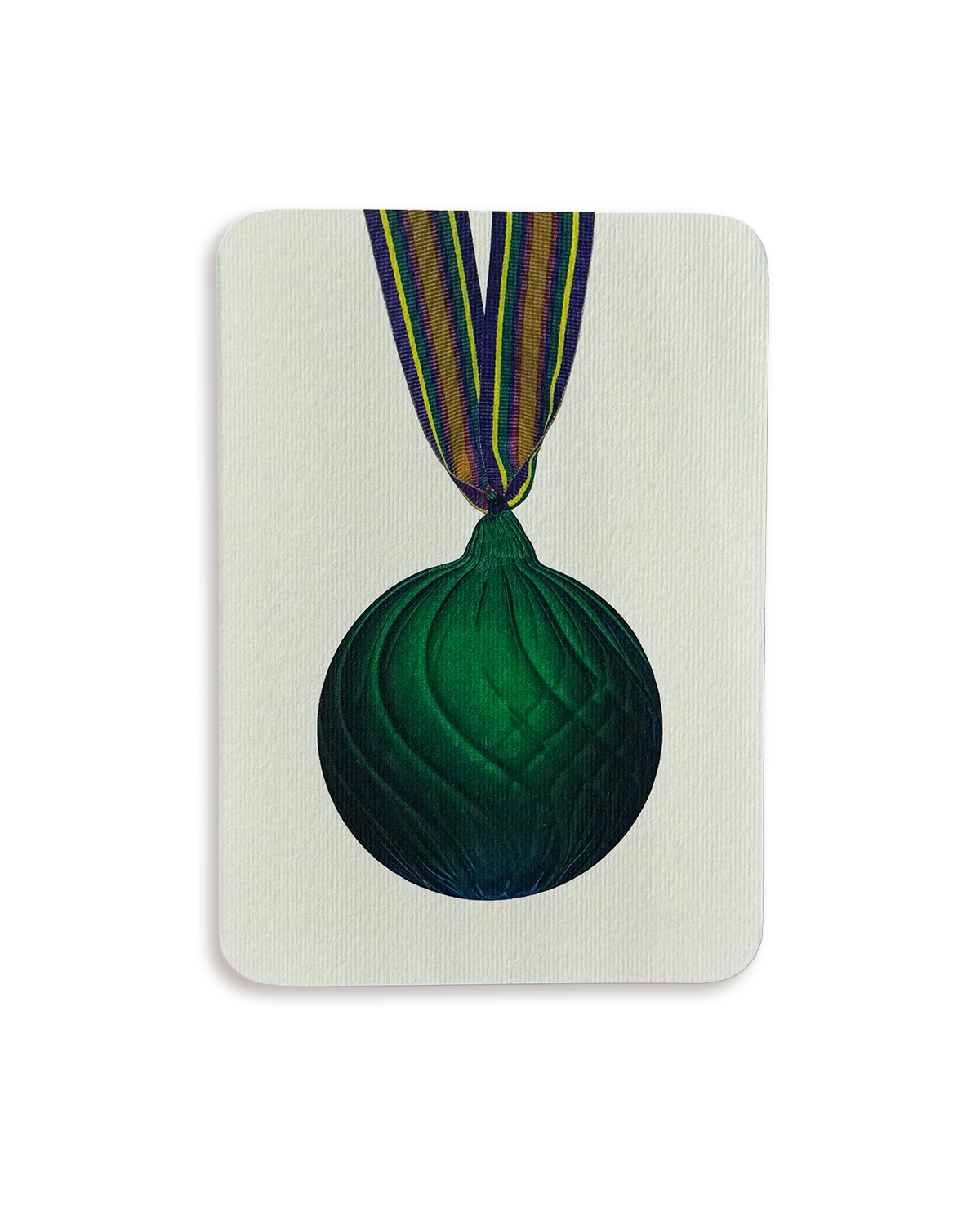 Christmas Baubles Greeting Card Pine Green