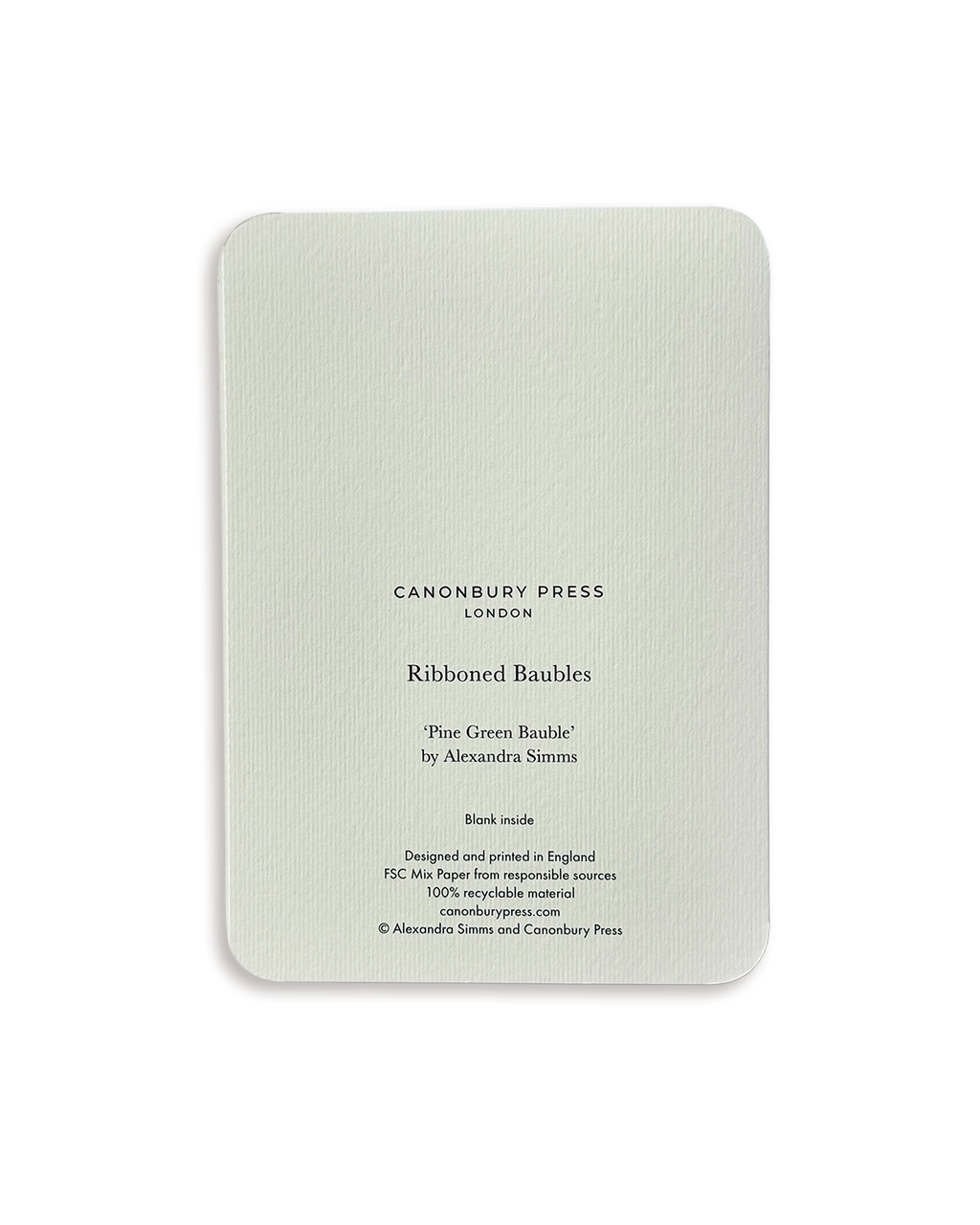 Christmas Baubles Greeting Card Pine Green