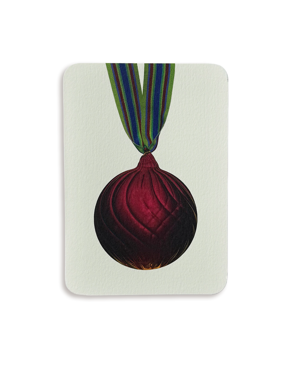 Christmas Baubles Greeting Card Burgundy