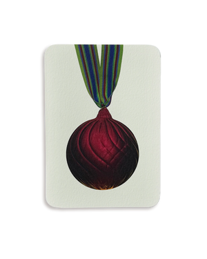 Christmas Baubles Greeting Card Burgundy