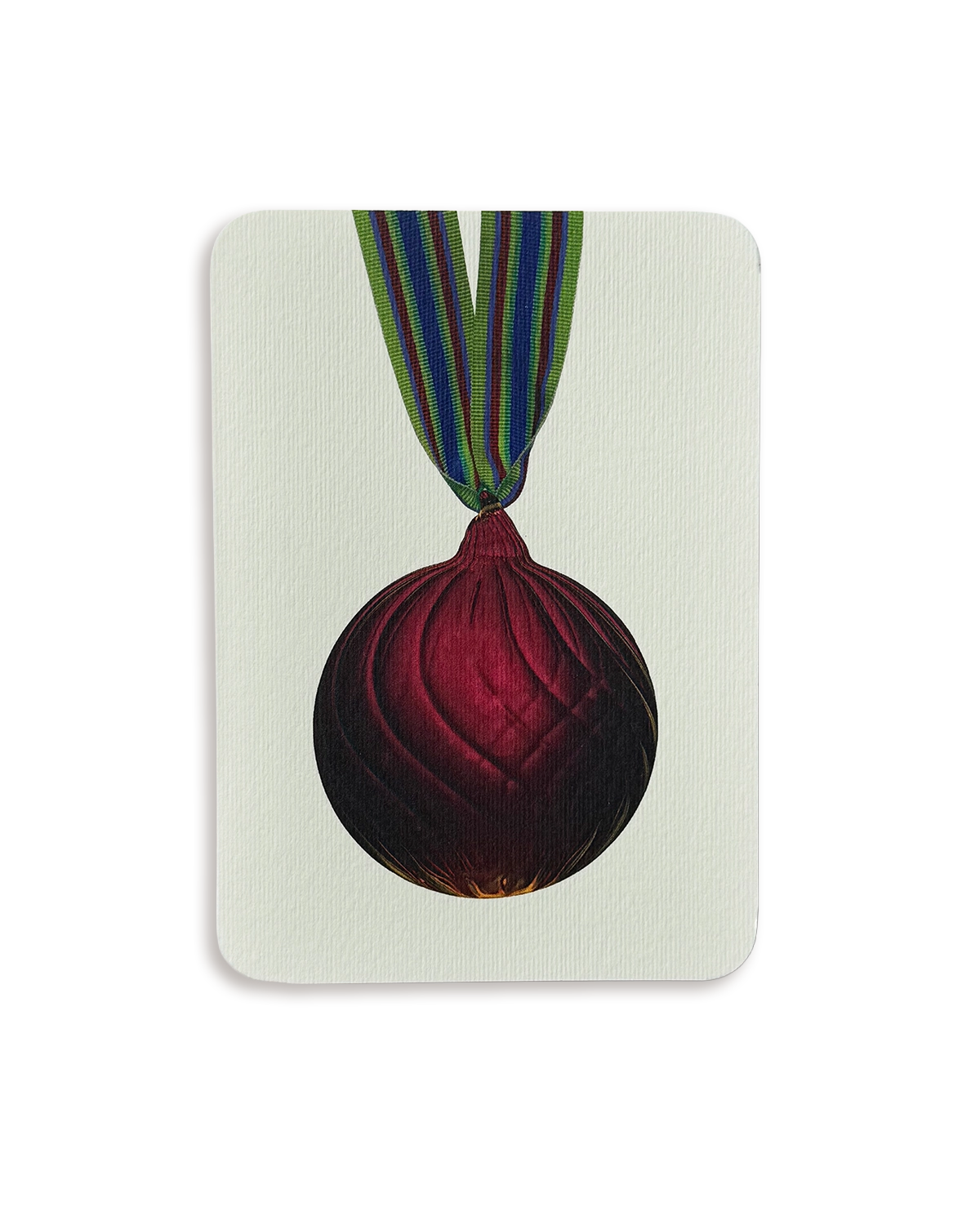 Christmas Baubles Greeting Card Burgundy