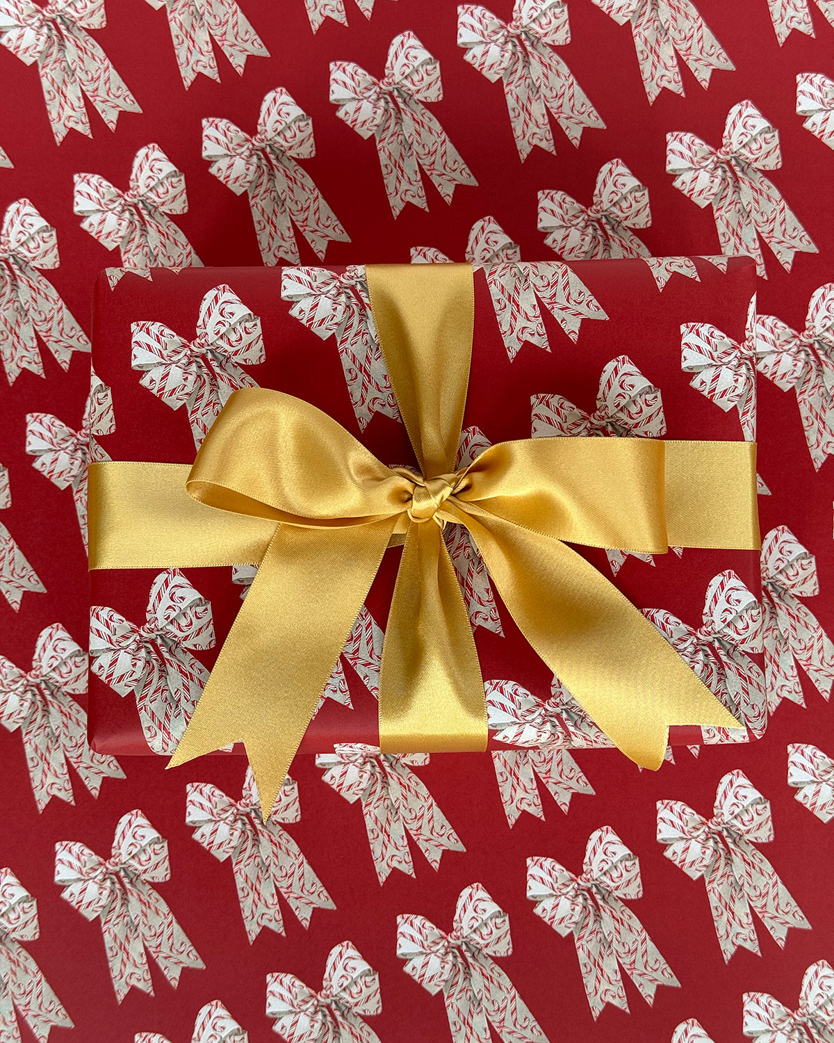 Candy Cane Bow Wrapping Paper