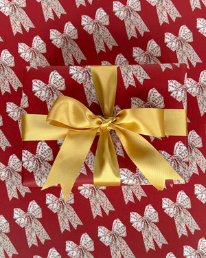 Candy Cane Bow Wrapping Paper
