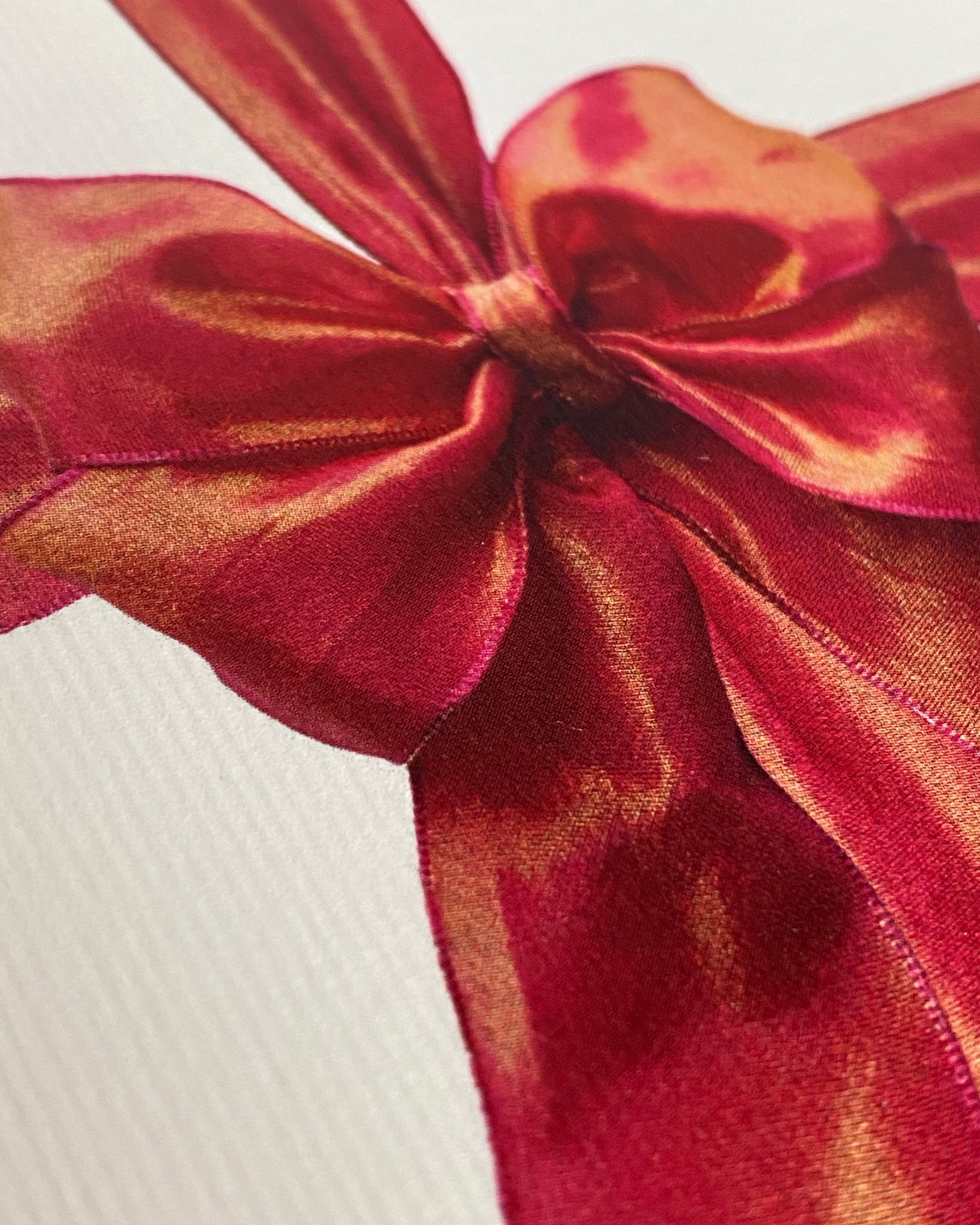 Orange Silk Organza Bow Greeting Card