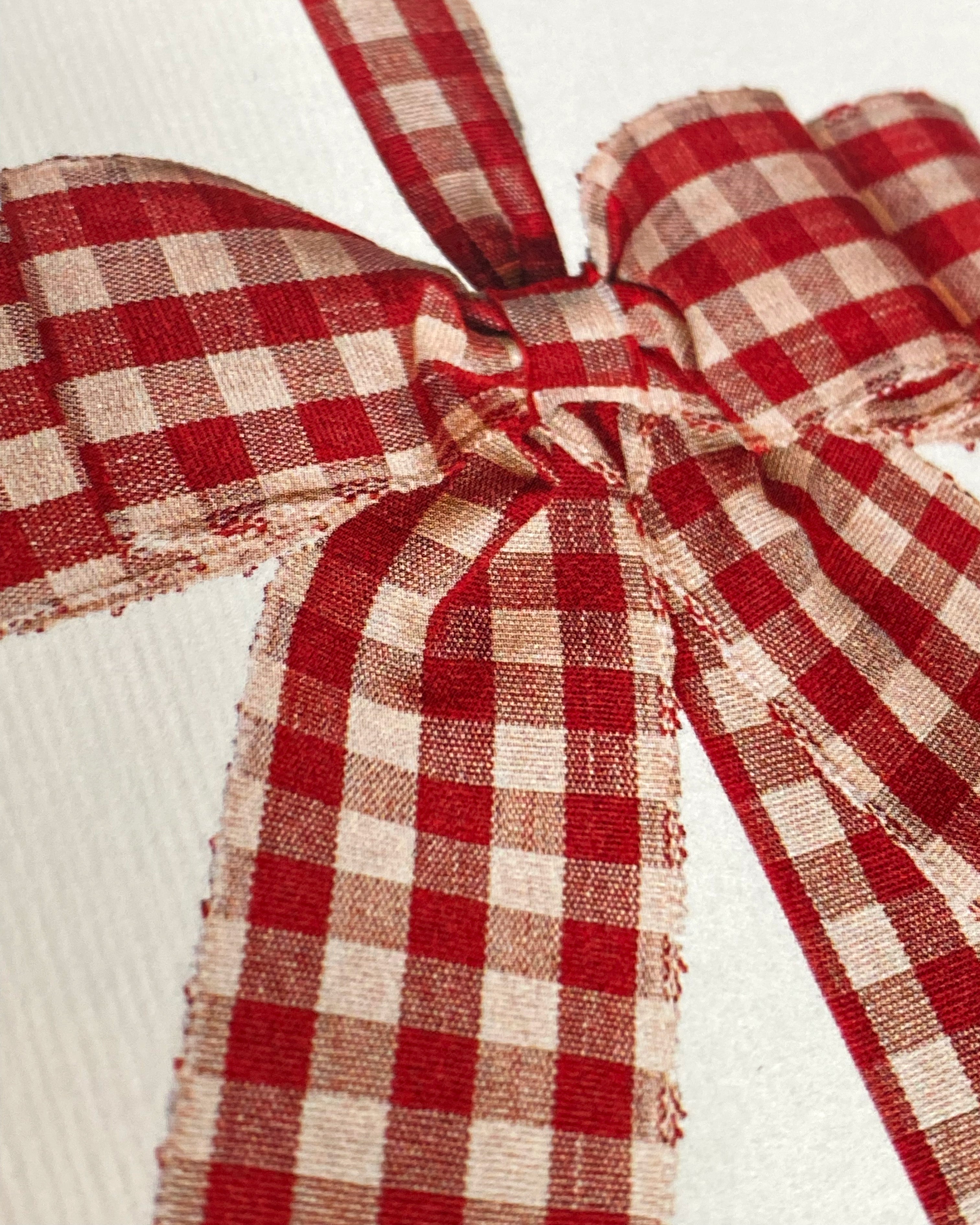 Gingham Bow Greeting Card