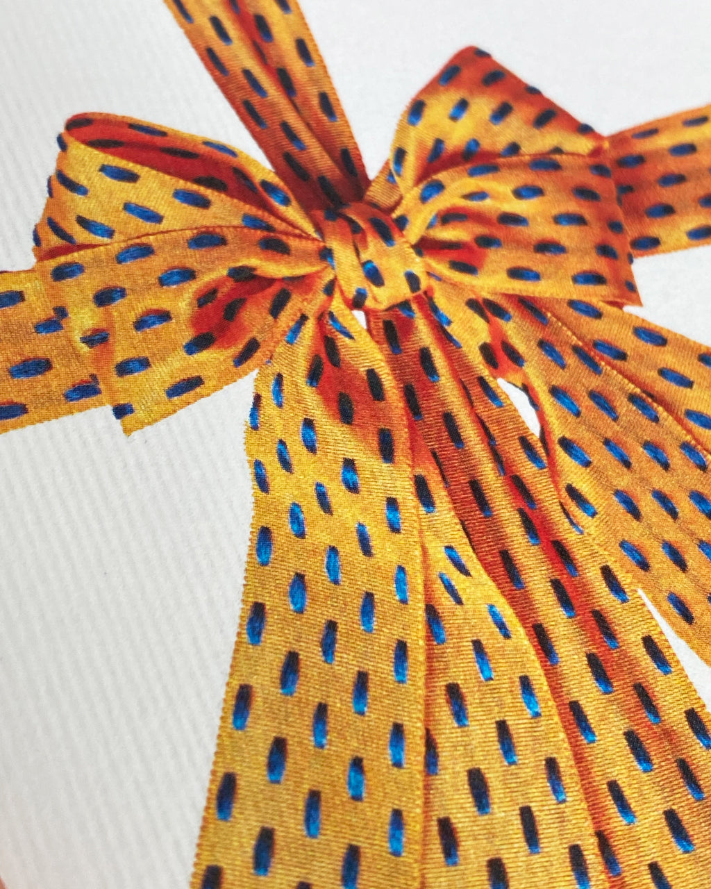 Yellow & Blue Bow Greeting Card