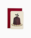Christmas Plum Pudding Holly Greeting Card