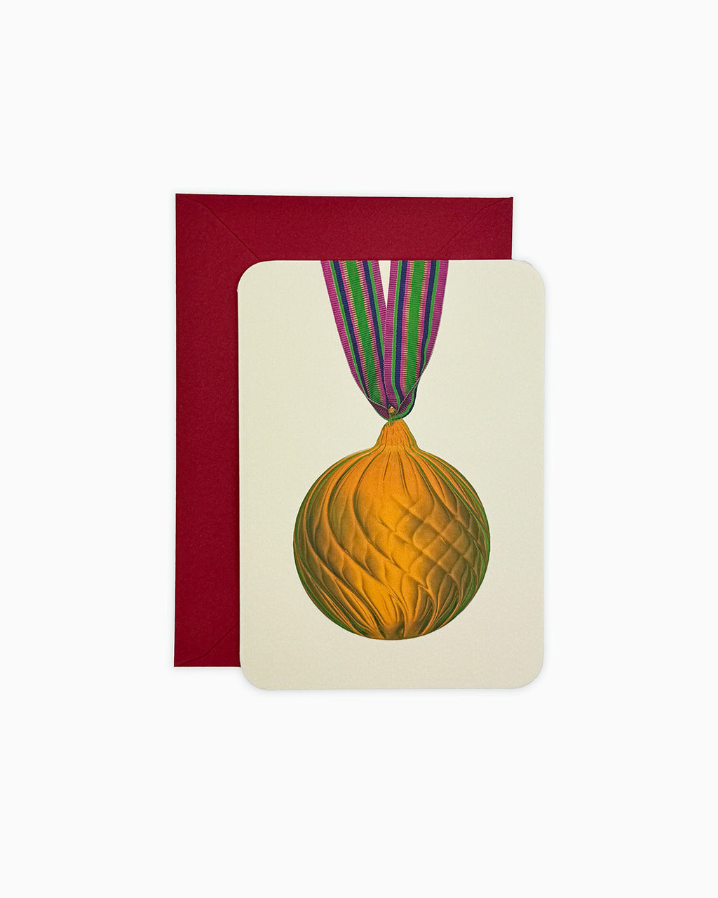 Christmas Baubles Greeting Card Golden