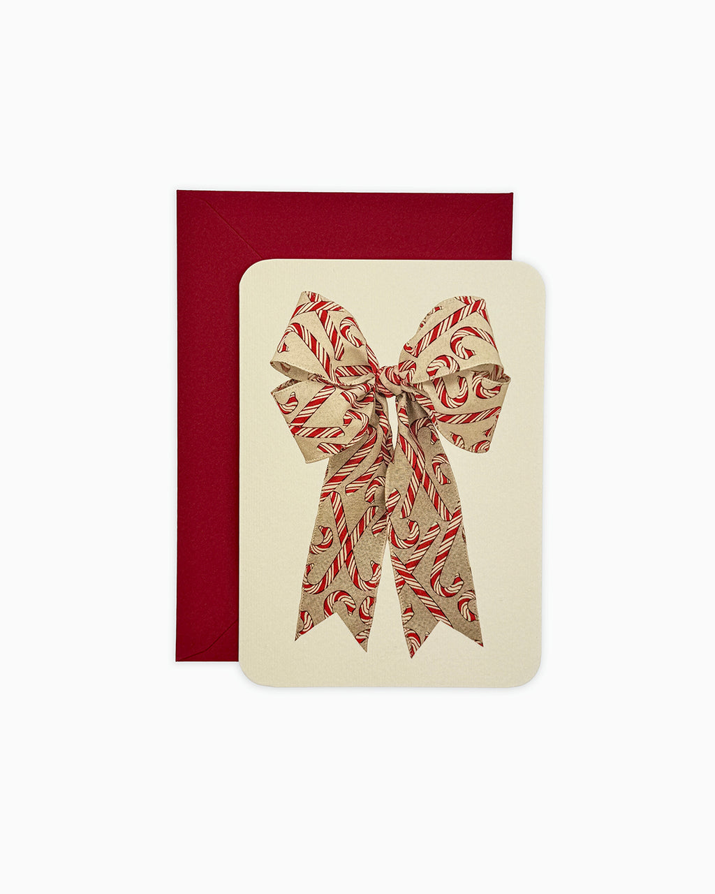 Candy Cane Bow Greeting Card