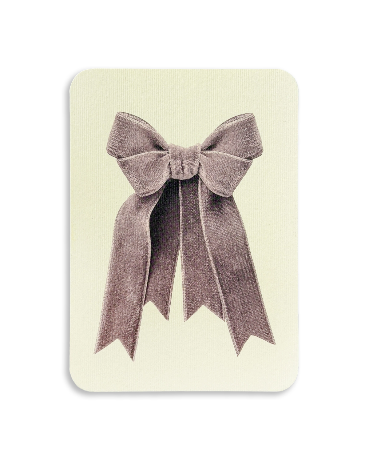 Mauve Velvet Bow Greeting Card