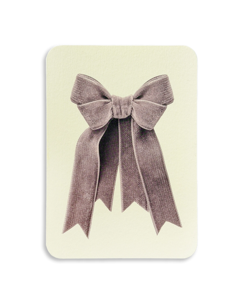Mauve Velvet Bow Greeting Card