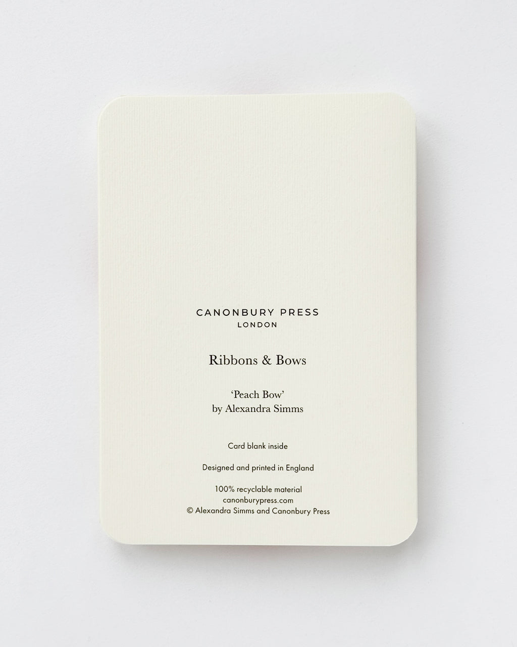 Peach Bow Greeting Card 