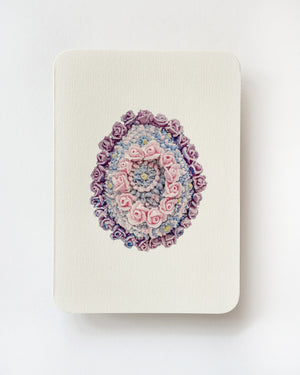 Parma Violet & Rose Royal Icing Egg Greeting Card
