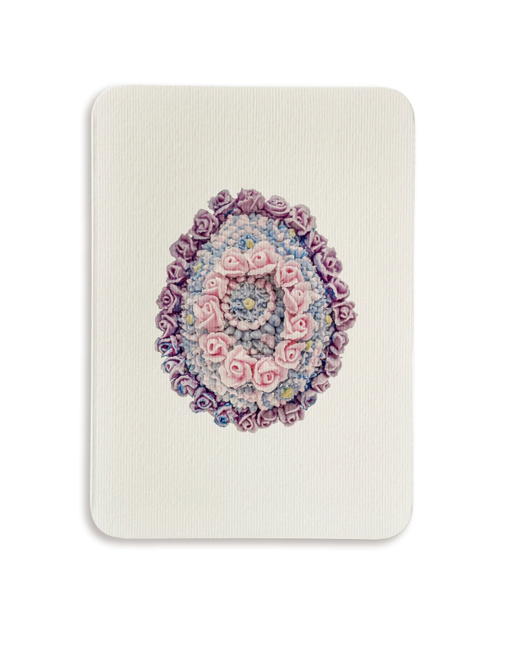 Parma Violet & Rose Royal Icing Egg Greeting Card