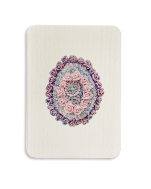 Parma Violet & Rose Royal Icing Egg Greeting Card