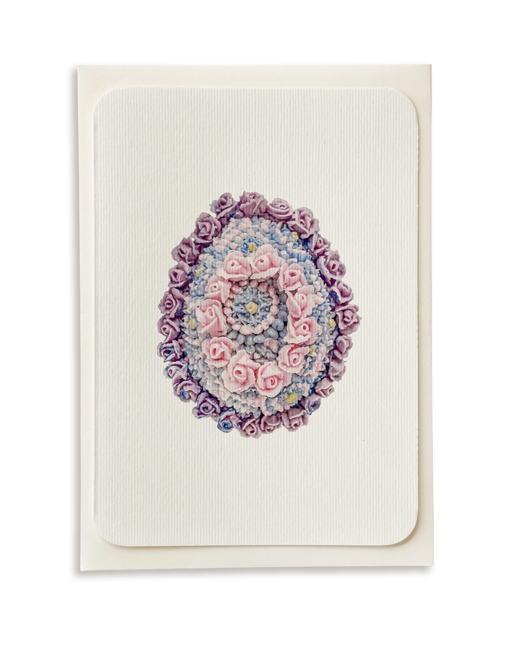 Parma Violet & Rose Royal Icing Egg Greeting Card
