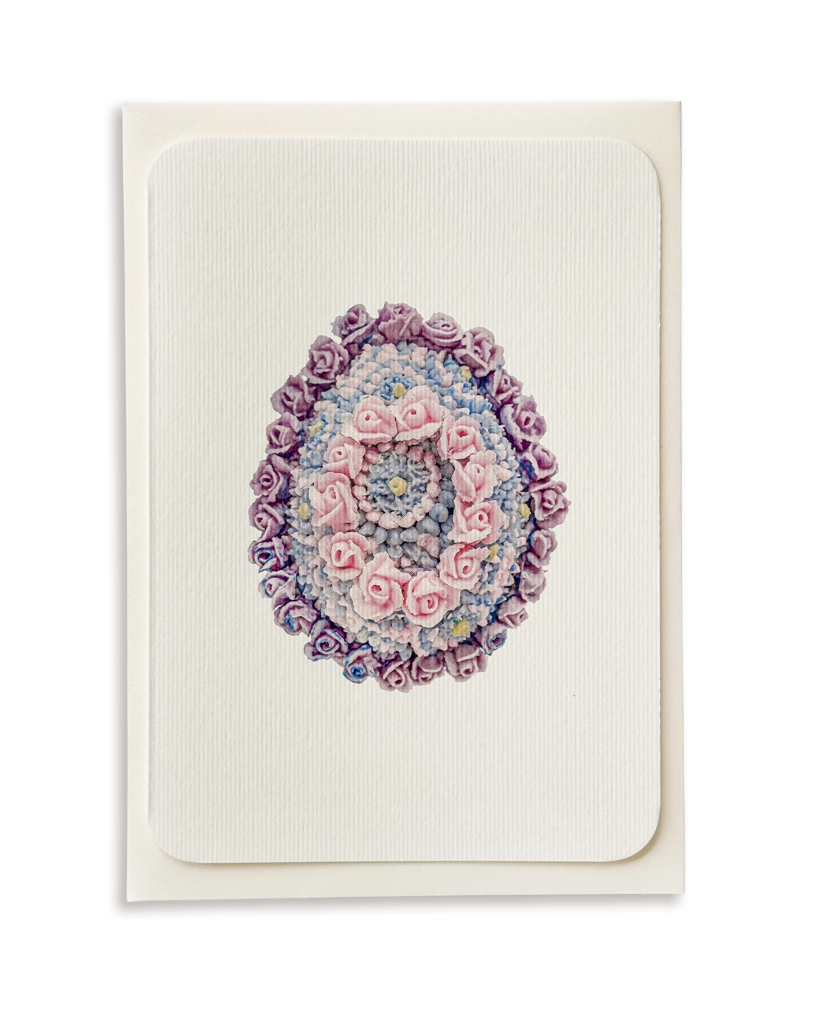 Parma Violet & Rose Royal Icing Egg Greeting Card