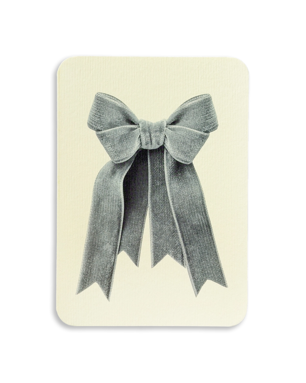 Powder Blue Velvet Bow Greeting Card
