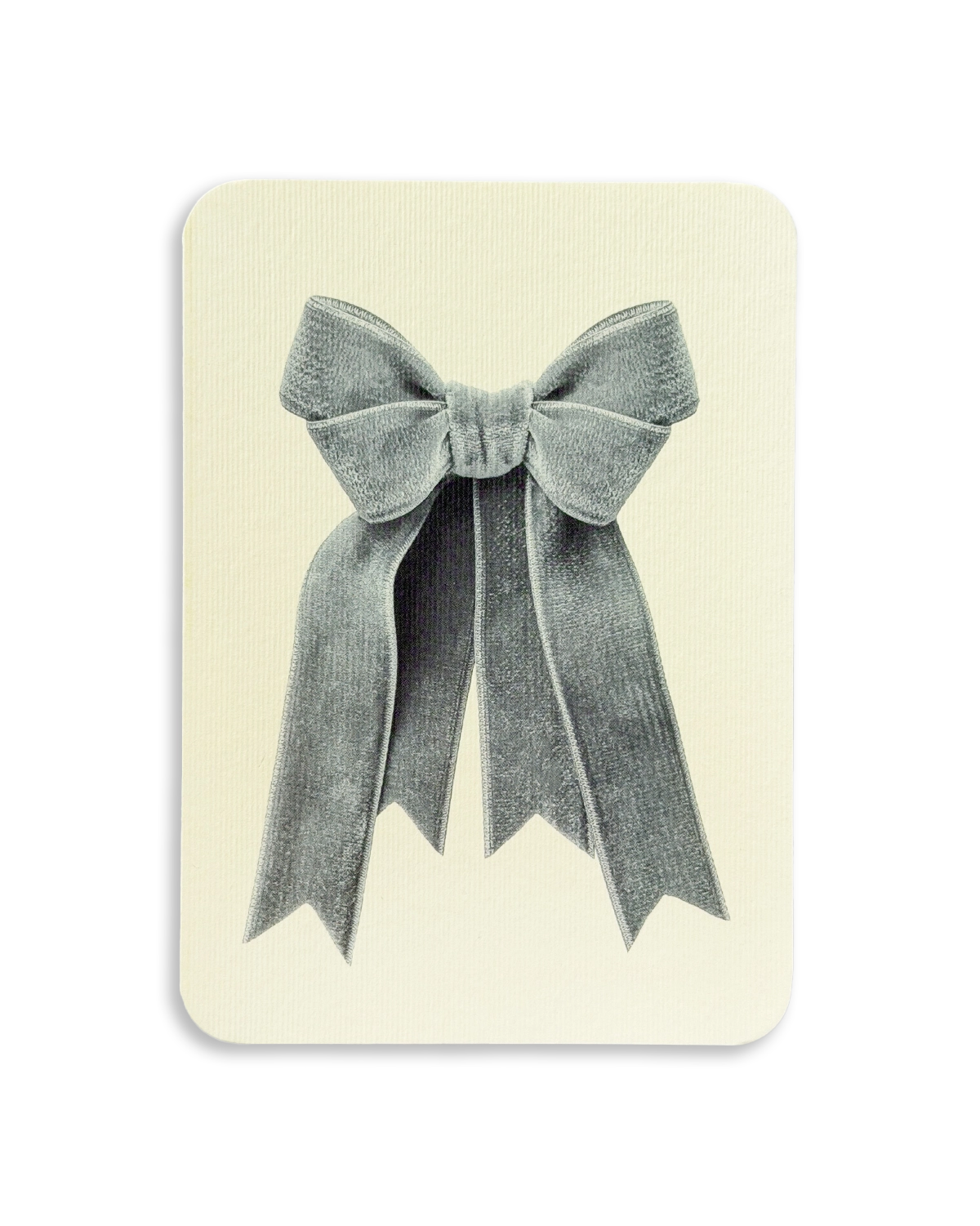 Powder Blue Velvet Bow Greeting Card