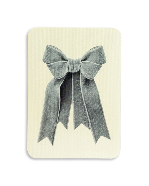 Powder Blue Velvet Bow Greeting Card