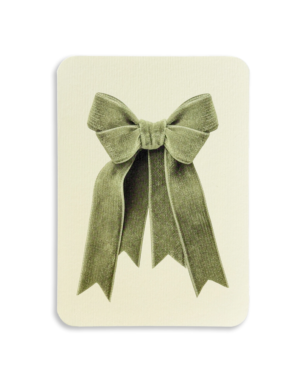 Sage Velvet Bow Greeting Card
