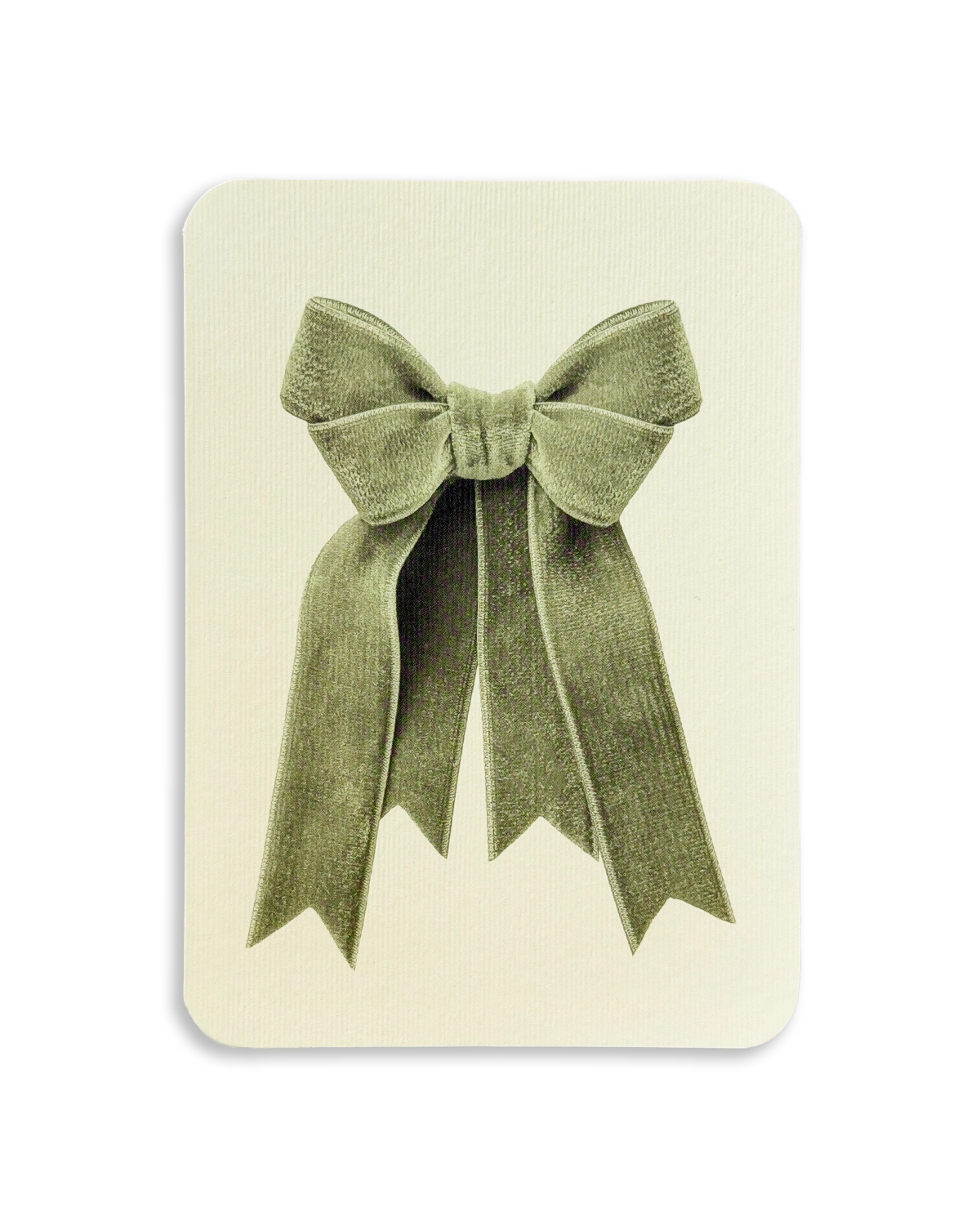 Sage Velvet Bow Greeting Card