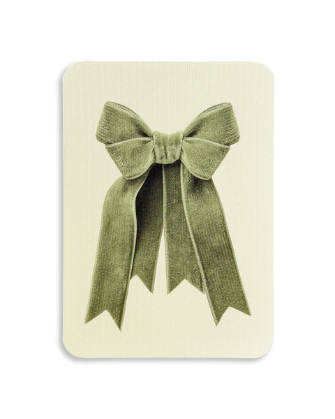Sage Velvet Bow Greeting Card