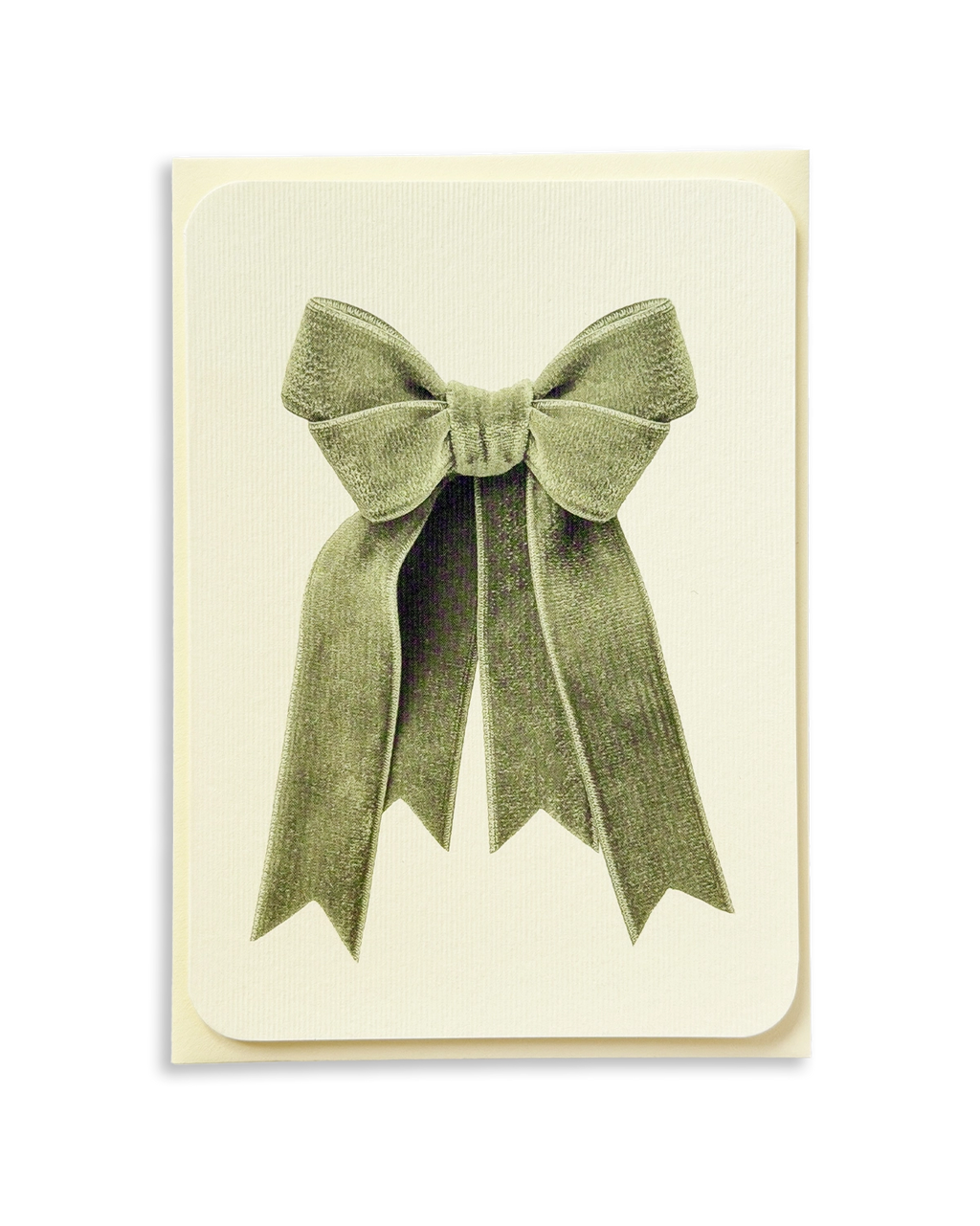 Sage Velvet Bow Greeting Card